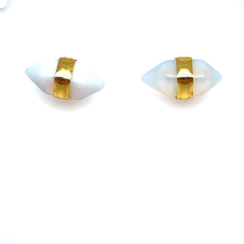 Opalite Bullet Earrings in Yellow