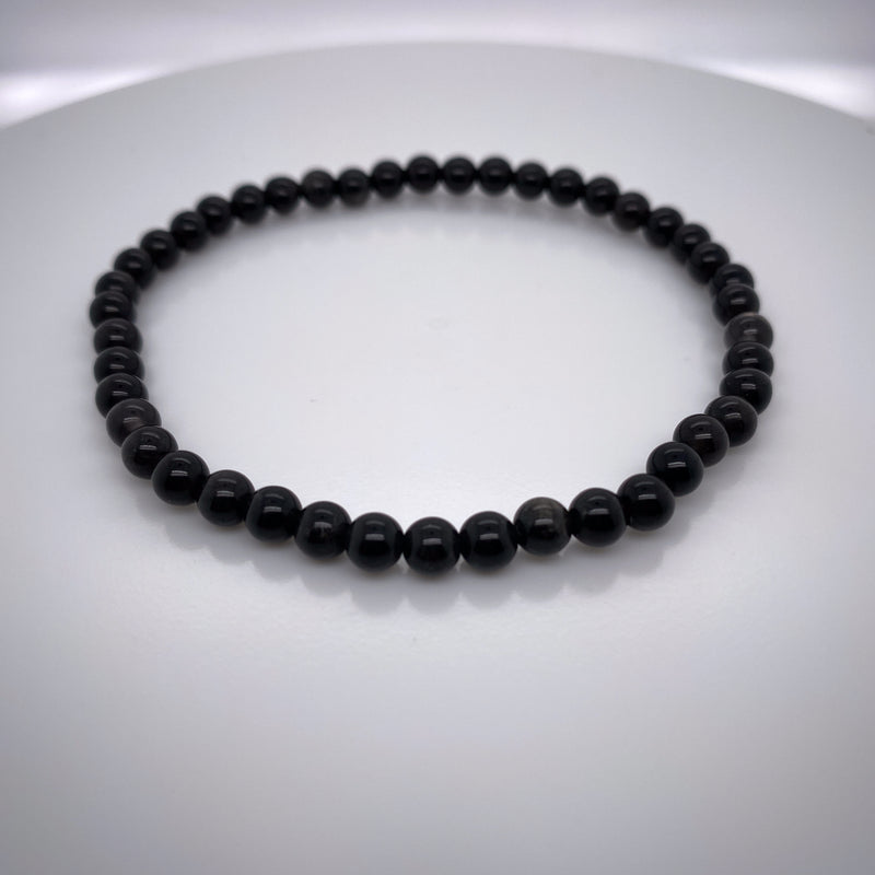 Obsidian Stretch Bracelet 4mm