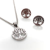 Sterling Silver Tree of Life Necklace & Earring Set