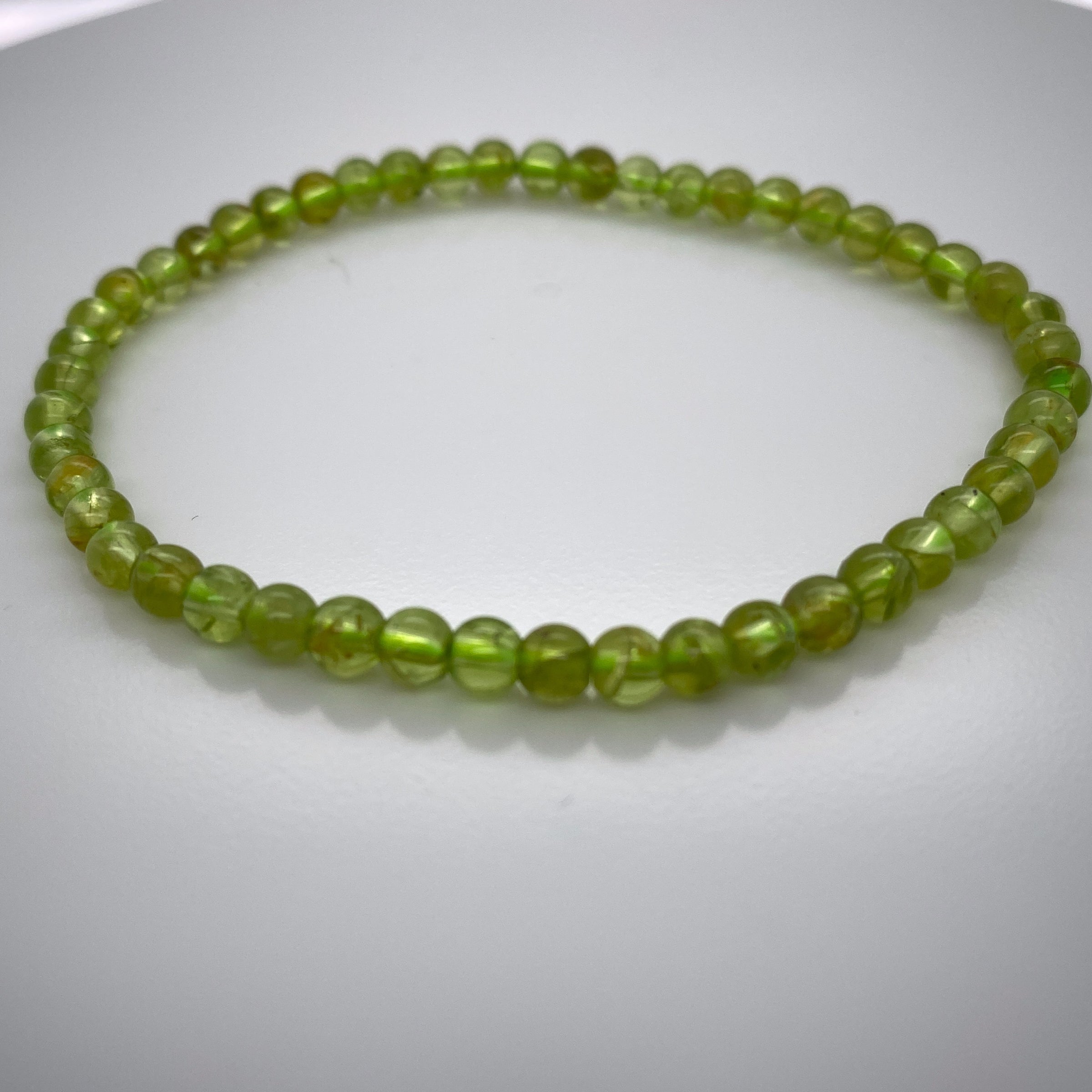 Peridot Elastic Bracelet - 4mm Beads